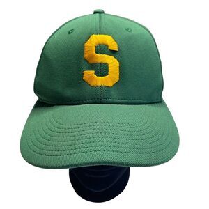 OC Sports Babe Ruth Baseball Pro Flex Team Green S Fitted Cap Sz M/L